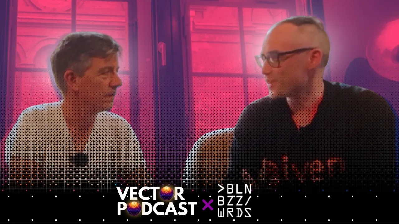Charlie Hull and Dmitry Kan recording the Vector Podcast at Berlin Buzzwords 2026